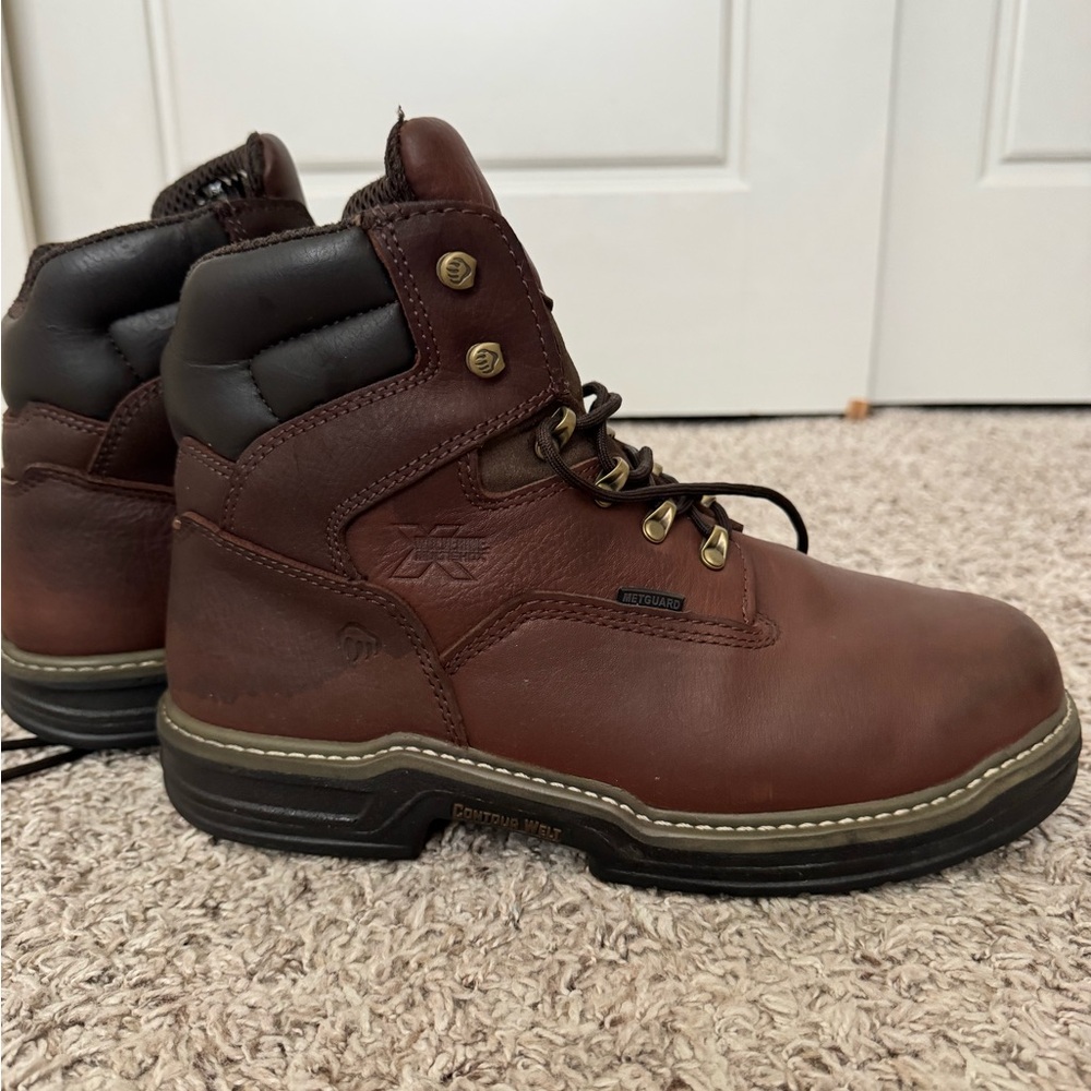 Wolverine Brown Leather Men's Work Boots 9.5